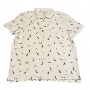 Sonoma - Men's White Polo Shirt with Nautical Print